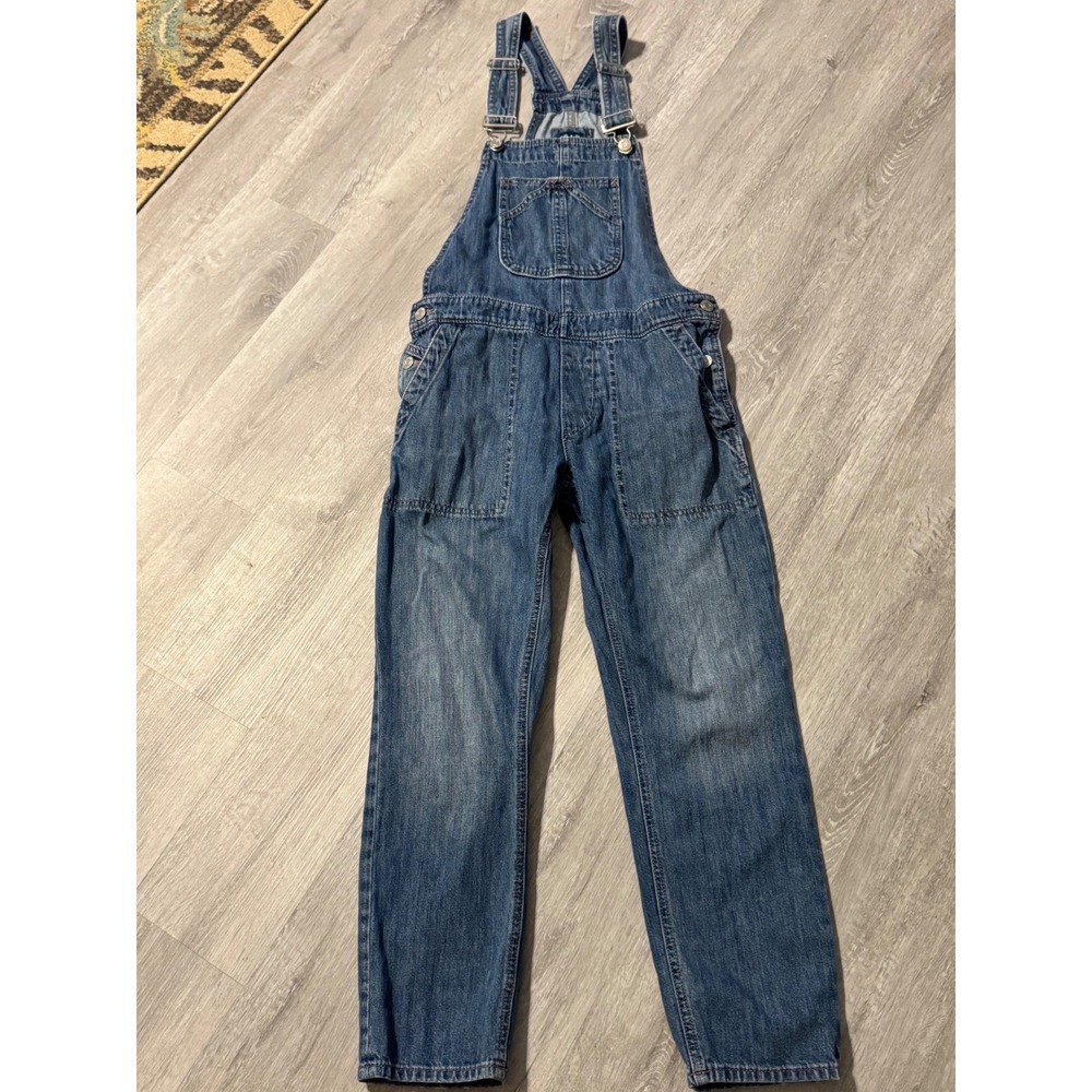 Gap Denim Overalls Womens XS Medium Wash Blue Cotton Bib Dungarees Straight Leg